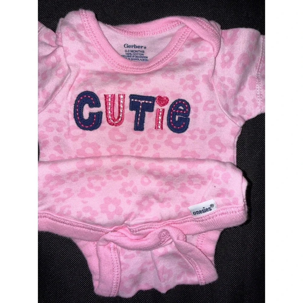 Baby Girl Clothes Bundle 0-3M Old Navy Gerber Childrens Place Sleeper Bodysuits
